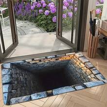 1pc Realistic 2D/3D Optical Illusion Black Hole Crack Floor Mat - Illusion 3D Cave Effect, Durable Easy-Clean Suitable For Indoor/Outdoor Use, Modern Optical Illusion For Home Entrance,,, Bedroom - Low- Fiber Design For Birthday Anniversaries, Valentine's Day, Thanksgiving, Christmas, Halloween, Wedding, New Year Gifts.Ideal Gifts For Her, Him, Family Members, Boyfriends, Girlfriends, Fathers, Mothers, Lovers, Daughters, Sons, Grandfathers, Grandmothers, Friends, Classmates, And Pets.Suitable For Car, Bedroom, Living Room, Office, Bedroom Decor, Indoor And Outdoor Decorative Mat, Fall Decor, Fall Decorations For Home, Christmas Party Theme Mat, Christmas Decor, Office Decoration. - 亮色4 - 查看 4