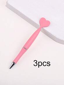 3PCS Heart-Shaped Ballpoint Pens, Black Ink Pen Set, Smooth Writing Office Supplies, Creative Desk Stationery, Gift For Colleagues And Friends - Sets - View 15