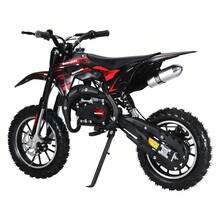 Mini Dirt Bike, 49CC 2-Stroke Gas Powered Motorcycle With Off-Rode Tire, Front Rear Disc Brakes, Shock Absorption Pocket Motorbike, Up To 25 Mph, Max Load 330 LBS - Red - View 10