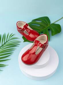 Sapatos Mary Jane minimalistas e elegantes, estilo princesa, para meninas, perfeitos para festas e ocasiões formais. - Vermelho - Ver 3