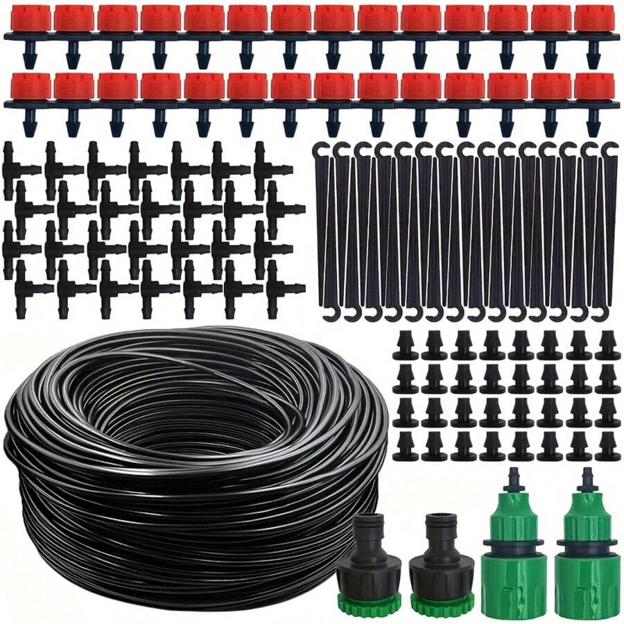 1 Set DIY Customizable Garden Drip Irrigation Hose System, Automatic Drip Irrigation Kit For Garden, Adjustable Drip/Spray Volume, Automatic Watering, Water & Time Saving