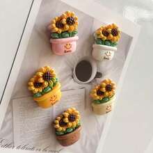 5/10个向日葵冰箱贴，彩色装饰磁贴，个性化冰箱贴纸，适用于厨房、办公室、白板、储物柜、洗碗机、厨房和家居装饰、节日礼物和派对小礼品 - 多色 - 查看 7