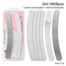 Stainless Steel Nail File With Replaceable Sandpaper Sheets, Disposable Nail Buffer Blocks For Home And Salon Manicure - Multicolor - View 14