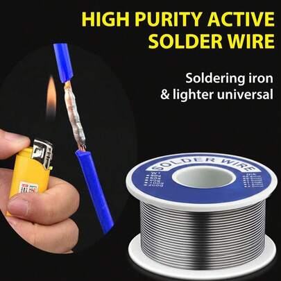 Dây hàn thiếc chì lõi nhựa thông 63-37, đường kính 0.6/0.8/1mm, dùng cho hàn điện, chứa 2.5% chất trợ hàn.