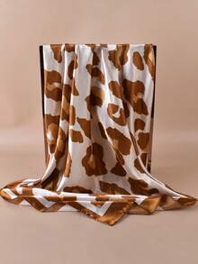 1 Stück gewebter Leoparden-Muster Schal, geeignet für den täglichen Gebrauch - Kamelfarben - Übersicht 5