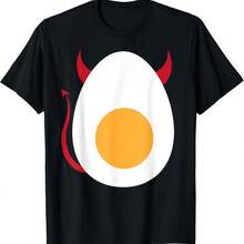 Camiseta de Halloween con huevo relleno, huevo cocido, regalo divertido. - Negro 4 - Ver 1