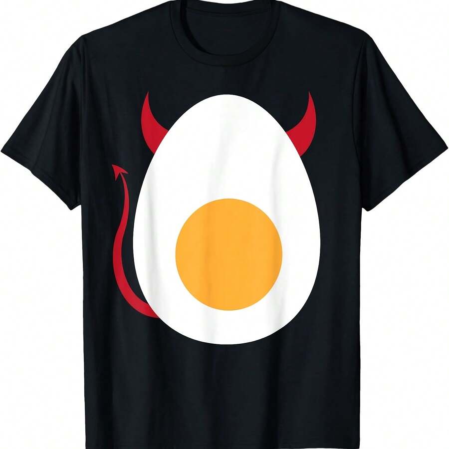 Camiseta de Halloween con huevo relleno, huevo cocido, regalo divertido. - Negro 4 - Ver 1