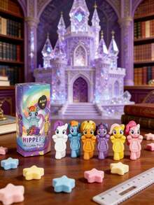 12个小马宝莉可爱躺卧摆件，盲盒随机颜色，惊喜礼物，适合生日、圣诞节、情人节、开学季、装饰、派对礼品 - 彩色 - 查看 8