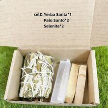 A Set Of Natural Polished Crystal Stones, Yerba Santa, Palo Santo And Selenite Sticks Combined Aromatherapy Set, The Best Gift For Family And Friends. - Short North American Sacred Grass - View 5