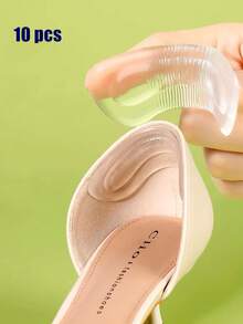 Silicone Heel Grips, Thick Half Size Inserts For Loose High Heels, Anti-Slip Shoe Pads For Women - Transparent - View 11