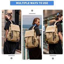Vintage Backpack Daypacks For Men Women, With 15.6inch Laptop Compartment Water Resistant Casual Backpack For College Travel HiFKing Climbing (Khaki) - 卡其色 - 查看 7