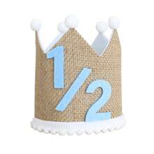 Couronne d'anniversaire de style bohème en lin grossier, convenant aux garçons et aux filles, accessoire de fête, accessoire photo, fournitures d'artisanat - Multicolore - Voir 12