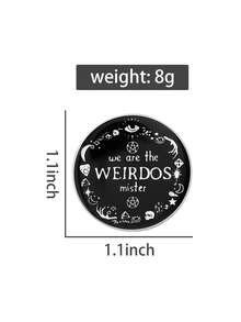 1Pc We Are The Weirdos Mister Enamel Pin Letter Brooch Lapel Black Badge Interesting Backpack Jewelry Gift For Friends - Multicolor - View 10