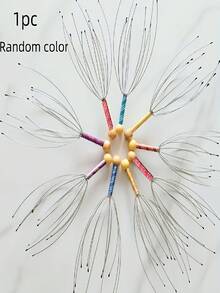 1pc Octopus Head Massager, 12 Tentacle Scalp Massage Tool, Fun Relaxation Gift, Soul Extractor, Head Scratcher, Unisex Stress Relief Massager - Multicolor - View 5