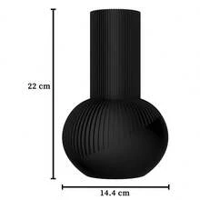 ORIZZONTE Tamo Modern Japanese Style Decorative Vase – Fluid Sculptural Surface – Minimal Zen Design For Flowers, Branches, Artificial Plants – Gift Idea For Home/Office – 100% Made In Italy, Shipping From Italy - Màu gỗ - Xem 7