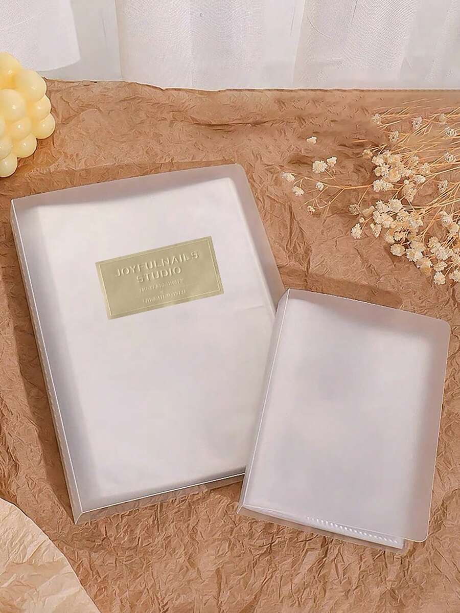 Frosted Transparent File Folder Book, 20 Pages Plastic Document Organizer With 20/80 Slots For Office School Supplies - Storage Booklet (20+80 Slots) - View 1