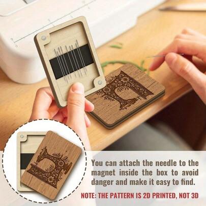 1 hộp đựng kim và đồ dùng may vá chủ đề máy may - Hộp đựng kim bằng gỗ có khóa từ tính, hộp đựng đồ dùng may vá bằng gỗ, hộp thủ công, hộp du lịch - Phụ kiện may vá thiết yếu cho người sở hữu máy may, hộp đựng đồ may vá.