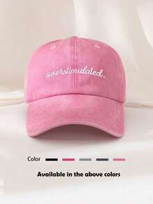 1 pièce Casquette de baseball unisexe vintage lavée avec lettre brodée, chapeau de soleil, chapeau hip hop, casquette de couple, casquette de meilleur ami, casquette de camionneur, convient pour le port quotidien, les sorties, les voyages, les vacances - Multicolore - Voir 2