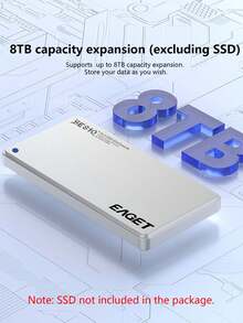 EAGET 6mm超薄SSD硬盘盒，NVMe M.2适配器，USB 3.2 Gen 2 (10Gbps) 转 NVMe PCI-E，支持2230/2242 SSD尺寸，铝合金材质，散热稳定，带导热垫，不含SSD - 銀色 - 查看 5