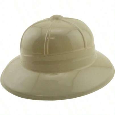 24Pc Khaki Beige Soft Plastic Tan Jungle  Pith Sun Hat Costume Birthday Party Halloween