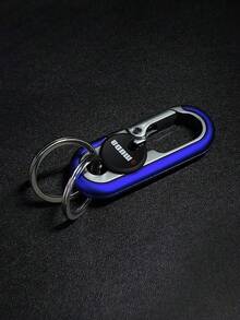 1pc Stainless Steel Car Key Chain, Creative Car Key Accessories, Double Ring Key Chain, Anti-Lost Key Chain, Universal Car Key Ring Pendant - A - View 11