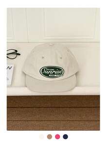 1顶软冠字母刺绣棒球帽，复古街头风平沿可调节帽，女士款，小号头围，秋冬新款 - 彩色 - 查看 11