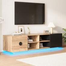 Television Stands & Entertainment Centers - Black + Engineered Wood + Contemporary + Modern - View 4