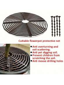 Nailed Grid Cover, Garden Planter Soil Protection Net, Anti-Cat Anti-Pest - Multicolor - View 9