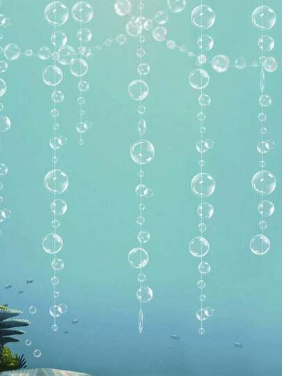 1pc Transparent Bubble Garlands Mermaid Party Decoration Colored Flat Cutouts Hanging Streamer For Birthday Baptism Wedding Ocean Wall Decal Baby Shower Under Sea Festal Kid Room Photo Props