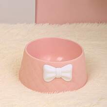 1个马卡龙宠物碗，深防漏INS风蝴蝶结菱形图案宠物碗 - 100ml - 查看 5