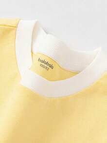 Balabala Unisex Short Sleeve T-Shirt, Classic Round Neck, Breathable Quick-Dry Fabric, Comfortable For Summer Wear - Light Yellow - View 9