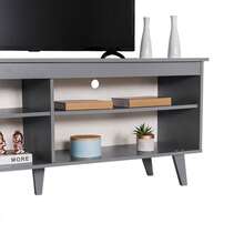 Mueble Mesa Para Tv Rack Madesa 4 Espacios Hasta 65 Gris 03 Sofá cama Vanity tocador Gaming chair Desk Bedroom furniture Book shelf Dining table Side table Mesa - Gris - Ver 6