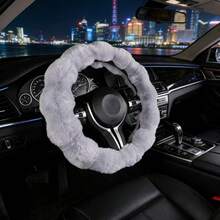 1pc No Lining Bubble Fur Steering Wheel Cover, Wool Fur Hand Wrap, Warm Universal Autumn & Winter Car Steering Wheel Cover, Steering Wheel Cover, Steering Wheel Cover, Auto Accessories, Steering Wheel Cover - Wave - View 8
