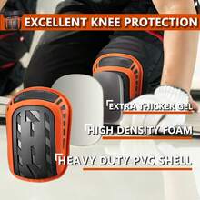 2pcs Safety Knee Pads For Men And Women, Professional Knee Pad For Work With Thick Foam And Soft Gel Cushion, Labor Protection Knee Brace For Construction, Work, Flooring, Gardening, Cleaning, Tiling,Orange - 橘色 - 查看 8