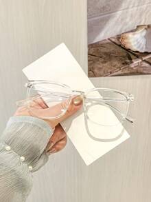 1PC Women's Glasses Frame Casual Square Lightweight Polycarbonate Frame For Daily Reading And Everyday Outfit Pairings With Glasses Box - Multicolor - View 12