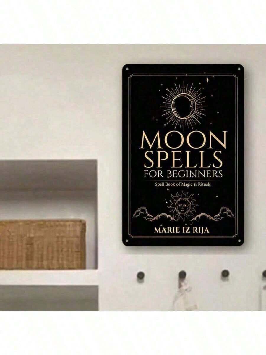 1PC Moon Spells Beginners, Magic Book, Witchcraft Spells Guide, Black And Gold Design, Occult Enthusiasts, 8x12 Inches/ 20x30 - 多色的 - 查看 1