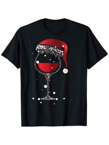T-shirt casual da donna | XXXL, collo tondo, tessuto elastico, maniche corte, motivo geometrico, adatto per tutte le stagioni, ideale per regali di Ognissanti, Ringraziamento, Natale, scelta ideale per famiglia e amici - nero - Visualizzare 1