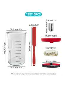 34oz Large Capacity Glass Fermentation Jar (With Lid & Tracker), Homemade Sourdough Fermentation Kit, Bread & Dough Preparation & Proofing - - - View 9