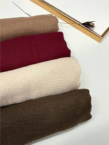 1pc Plain Casual Comfortable Elegant Classic Spring/Autumn New Versatile Beach Headscarf Sun Protection Stylish Combination Women Scarf - A - View 11