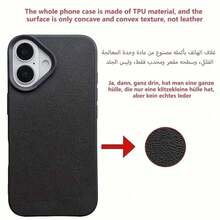 Phone Case - 1pc Black Leopard Print  Brand Full Wrap TPU Lychee Texture Phone Case Suitable For Iphone 16 15 14 13 12 11 Pro Max X XS XR 8 7 Plus Winter Warm Leather-Pattern Phone Case For IPhone, Shockproof With Anti-Slip Grip AEIF - màu1 - Xem 3