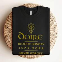 Women T-Shirt Print Derry Bloody Sunday Commemoration T-Shirt, 50th Anniversary Bloody Sunday Shirt, Bloody Sunday Irish Shirt, Bloody Sunday T-Shirt, Irish Tee - 黑色 - 查看 3