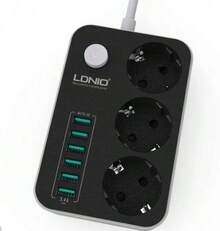 Regleta Alargador de enchufe con 6 USB – Klack Europe – Protección contra sobrecargas - Ver 3