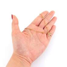 1pc Classic Simple Zodiac Pendant Golden Stainless Steel Bead Chain Necklaces For Women - Yellow Gold - View 3