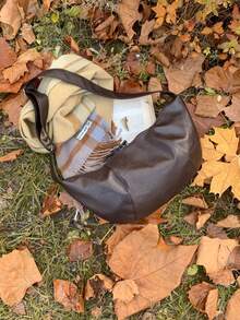 1 chiếc túi đeo chéo thời trang bằng chất liệu PU màu đen dành cho nam, túi tote, túi đeo vai, túi xách tay, dây đeo có thể điều chỉnh, túi đựng đồ dung tích lớn, túi đựng hồ sơ, thích hợp để mua sắm, du lịch, đi học, đi làm, quà tặng cho bạn trai, quà tặng Giáng sinh - Nhiều màu - Xem 14