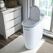 Cubo de basura para baño (1 unidad), de plástico pequeño y duradero con asa incorporada, fácil de limpiar, antioxidante, diseño compacto, ideal para espacios pequeños como baños, lavanderías y oficinas en casa. - bote de basura del baño - Ver 10