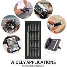 25合1螺丝刀套装，24件套磁性精密迷你口袋螺丝刀套装，适用于手机/电脑/相机的小型维修套装 - A - 查看 6