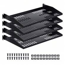 Estante para Rack de Servidor de 1U, 4 Unidades, Capacidad de Carga Máxima de 22,68 kg, Ventilación en Voladizo, 25,4 cm de Profundidad, para Equipos de Red Informática con Gabinete de 48,26 cm - 22,68 kilogramos - Ver 8