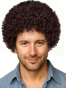 8 Inch Men's Curly Synthetic Wig, Heat Resistant, Fluffy & Natural, Versatile Fashion Wig Suitable For Daily Wear And Costume Parties - Multicolor - View 9