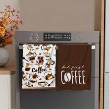 2/4/48 piezas Toallas de cocina con estampado de utensilios de café vintage - Super suaves, altamente absorbentes de poliéster, ideales para decoración navideña, regalos de Año Nuevo, decoración de cocina, decoraciones de fiesta - Multicolor - Ver 10
