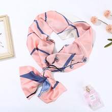 2023 New Yao Chen Same Thin And Narrow Long Small Silk Scarf Women's Spring And Autumn Style Foreign Fashion Versatile Decorative Scarf Scarf - 145#法式黑底圓點 - 查看 5